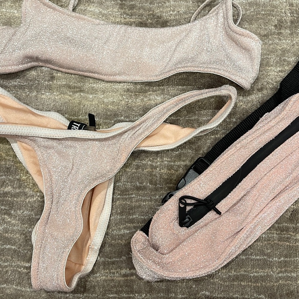 triangl pink sparkle bikini